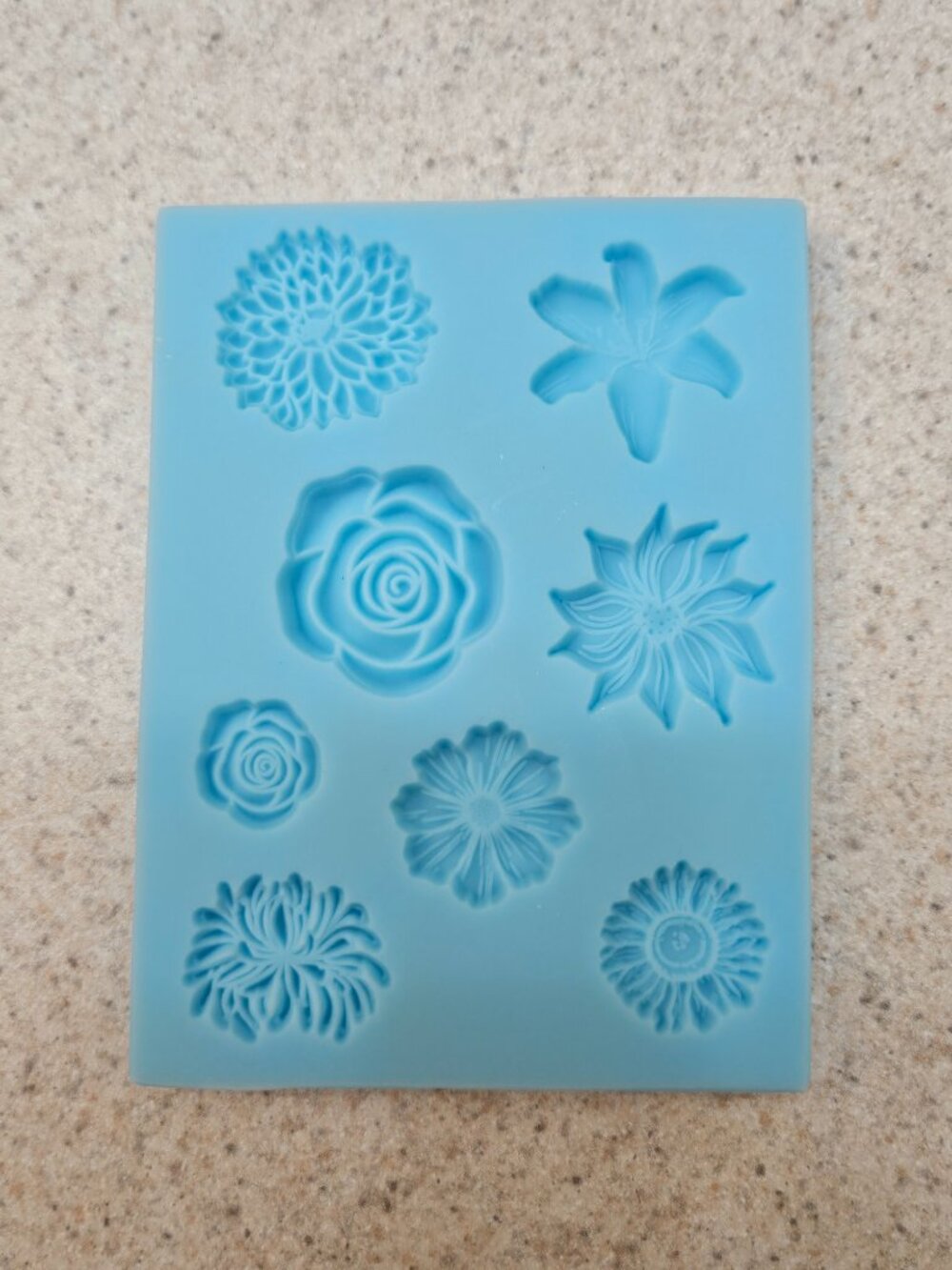 Silicone Floral Mold in Light Blue